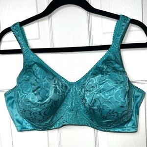 Playtex Wireless Bra Unpadded Satin Comfort Straps Lightweight Blue Size 44C